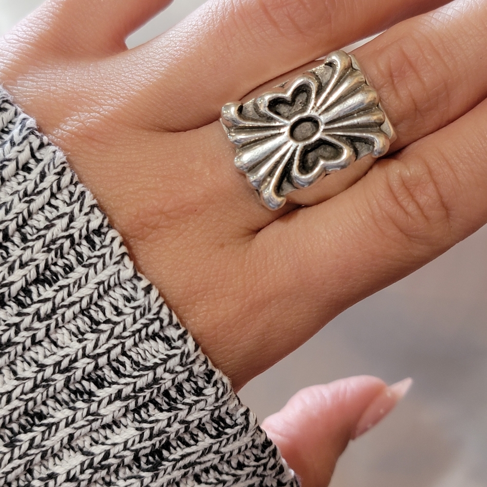 Big Rectangle Signet Ring Sterling - image 2